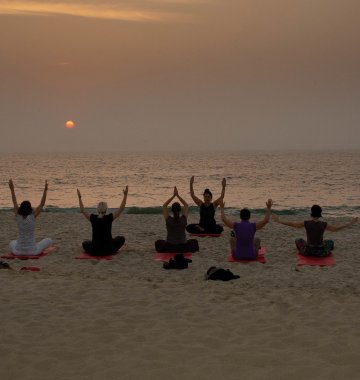 Indien Süd Kerala Abad Turtle Beach Resort Yoga