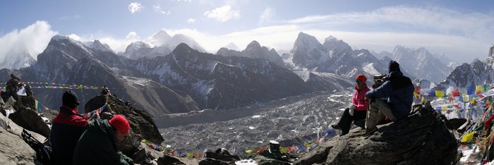 Pause mit Blick auf die Gletscher