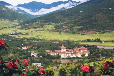 Ausblick auf den Punakha Dzong