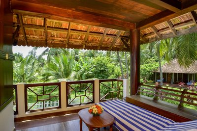 Vom Balkon des Kerala-Hauses haben Sie einen wunderschönen Blick auf die Anlage