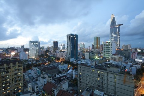 Die Metropole Saigon von oben. 