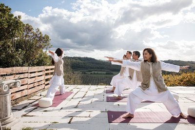 Yoga-Einheit an der frischen Luft