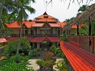 Das Resort wurde im typisch südindischen Stil erbaut