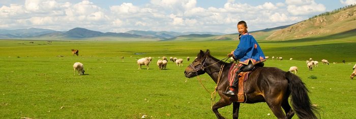 Schon die junge mongolische Bevölkerung perfektioniert die Kunst des Reitens