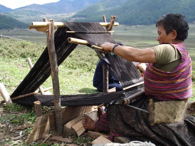Traditionelles Weben von Stoffen