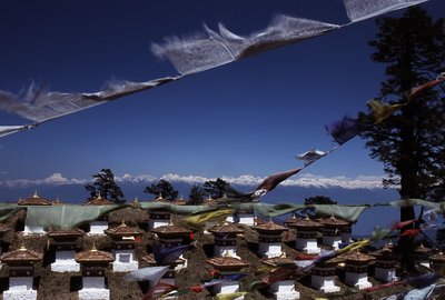 Der Dochu La Pass in Bhutan 