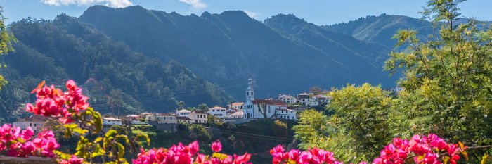 Bergdorf in den Bergen von Madeira