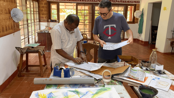 Männer in einem Kunst Studio