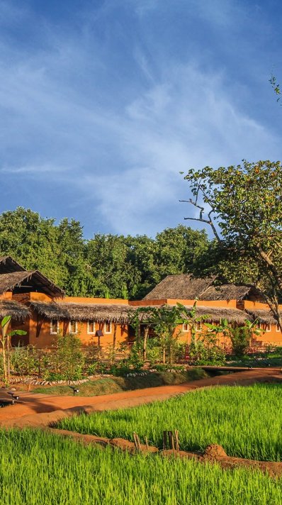 Die nachhatlige Bauweise des Ayurvie Sigiriya Resorts mit Bio-Garten Die nachhatlige Bauweise des Ayurvie Sigiriya Resorts mit Bio-Garten