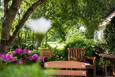 Im Schatten unten den Bäumen den Tag ausklingen lassen