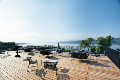 Von der Skylounge aus haben Sie einen wunderschönen Blick über den Bodensee