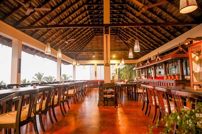 Das Restaurant mit Blick auf den Ozean