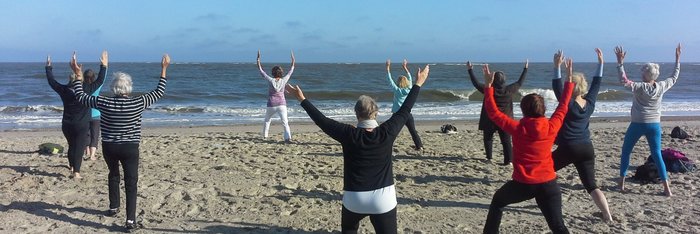 Yoga-Einheit am Strand- auf Baltrum ist das möglich!