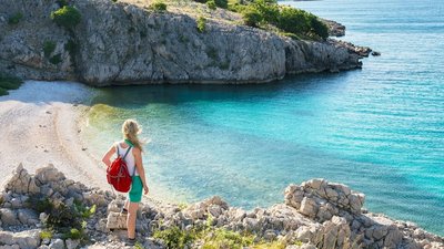 Blick auf die Kvarner Bucht von Kroatien