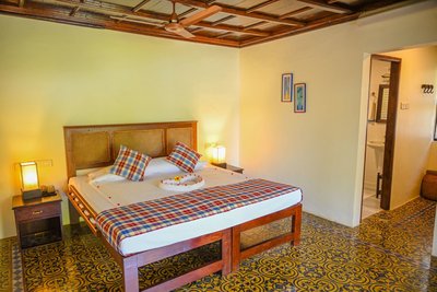 Schlafzimmer der Zimmerkategorie "Chalet"