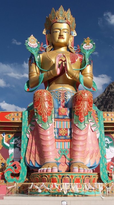 Der Nubra Diskit Buddha in Ladakh