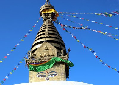 Die Swayambhunat Stupa in Kathmandu