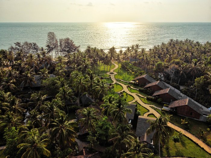 Luftaufnahme des Sitaram Beach Retreat in Indien