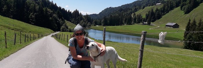 Wanderung durch die saftig grünen Wiesen des Allgäus 
