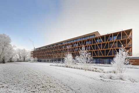 Weiße Winterlandschaft im Bora HotSpaResort am Bodensee