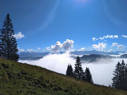 Mysterischer Nebel über den Bergen