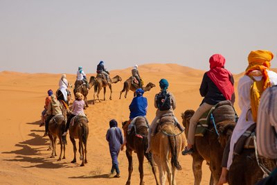 Kameltrekking durch die Dünen