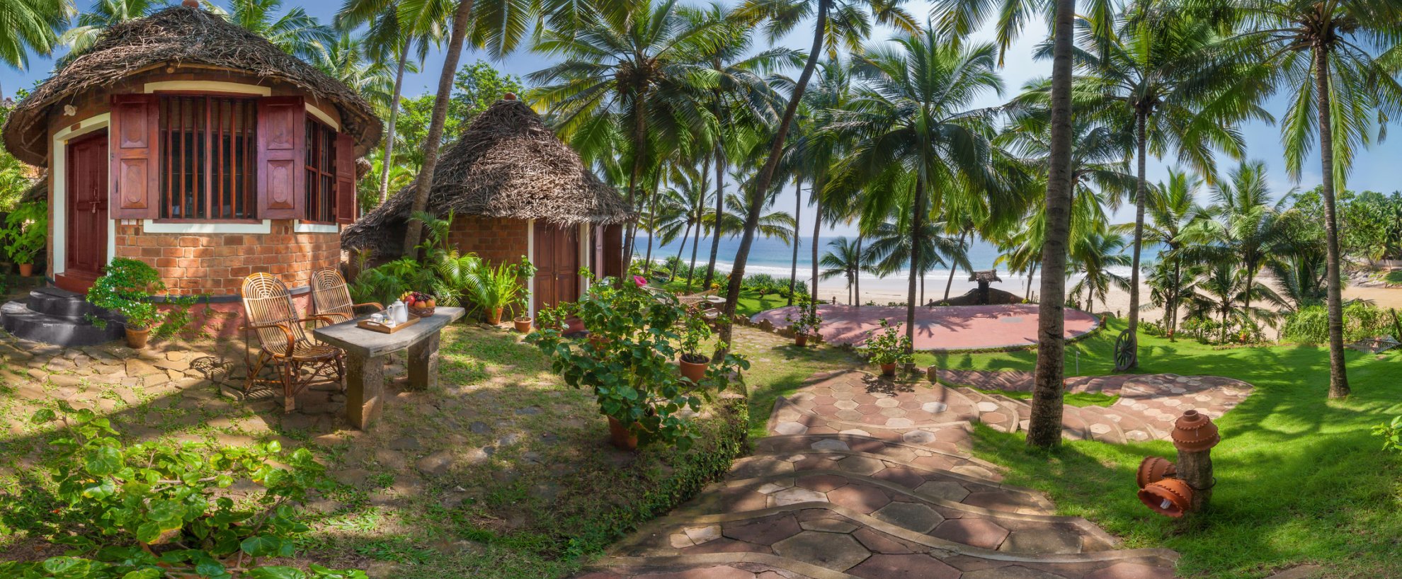 Indien Südindien Kerala Kovalam Manatheeram Beach Village Ayurveda Hotel Anlage