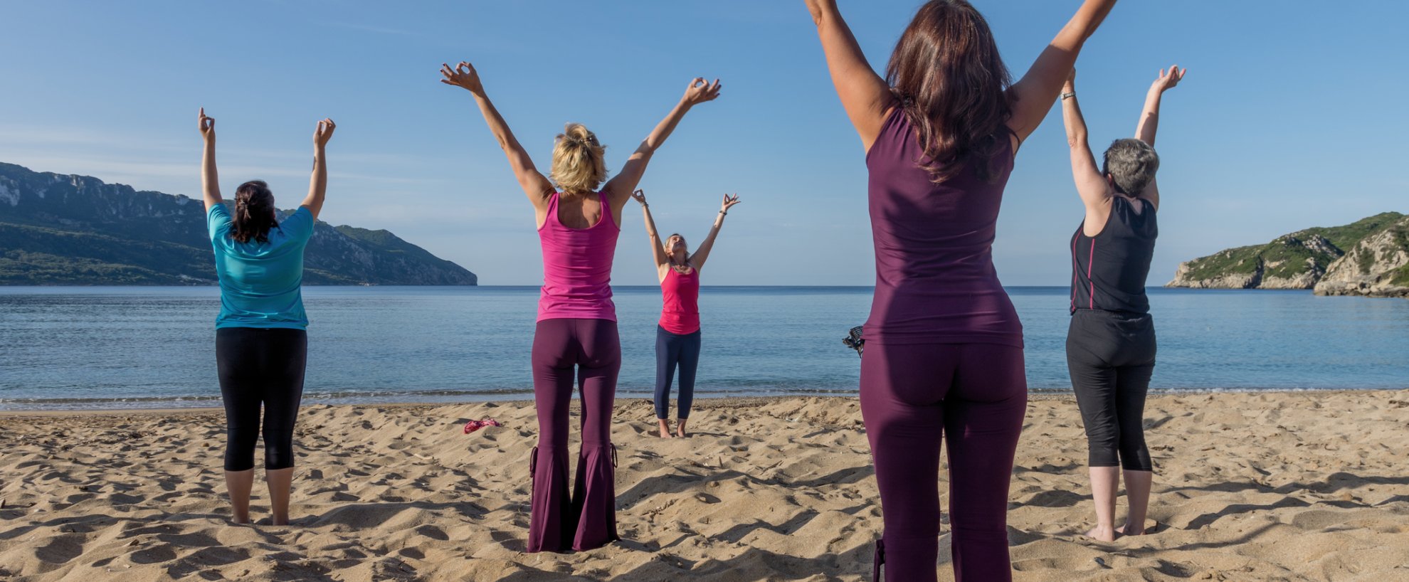 Griechenland Korfu Yoga Strand Übung