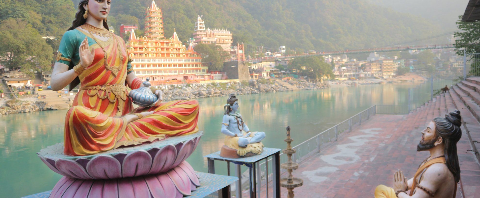Indien Nordindien Rishikesh Reisen Ganges Statue